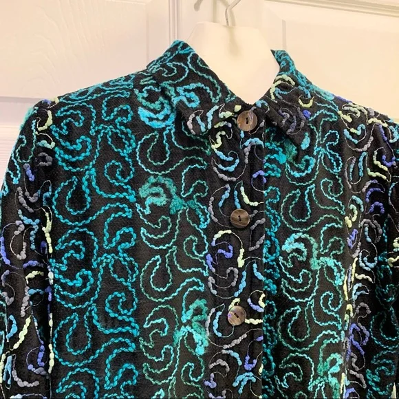 Chico’s Black w/ Multiple Shades of Blue JacketsM